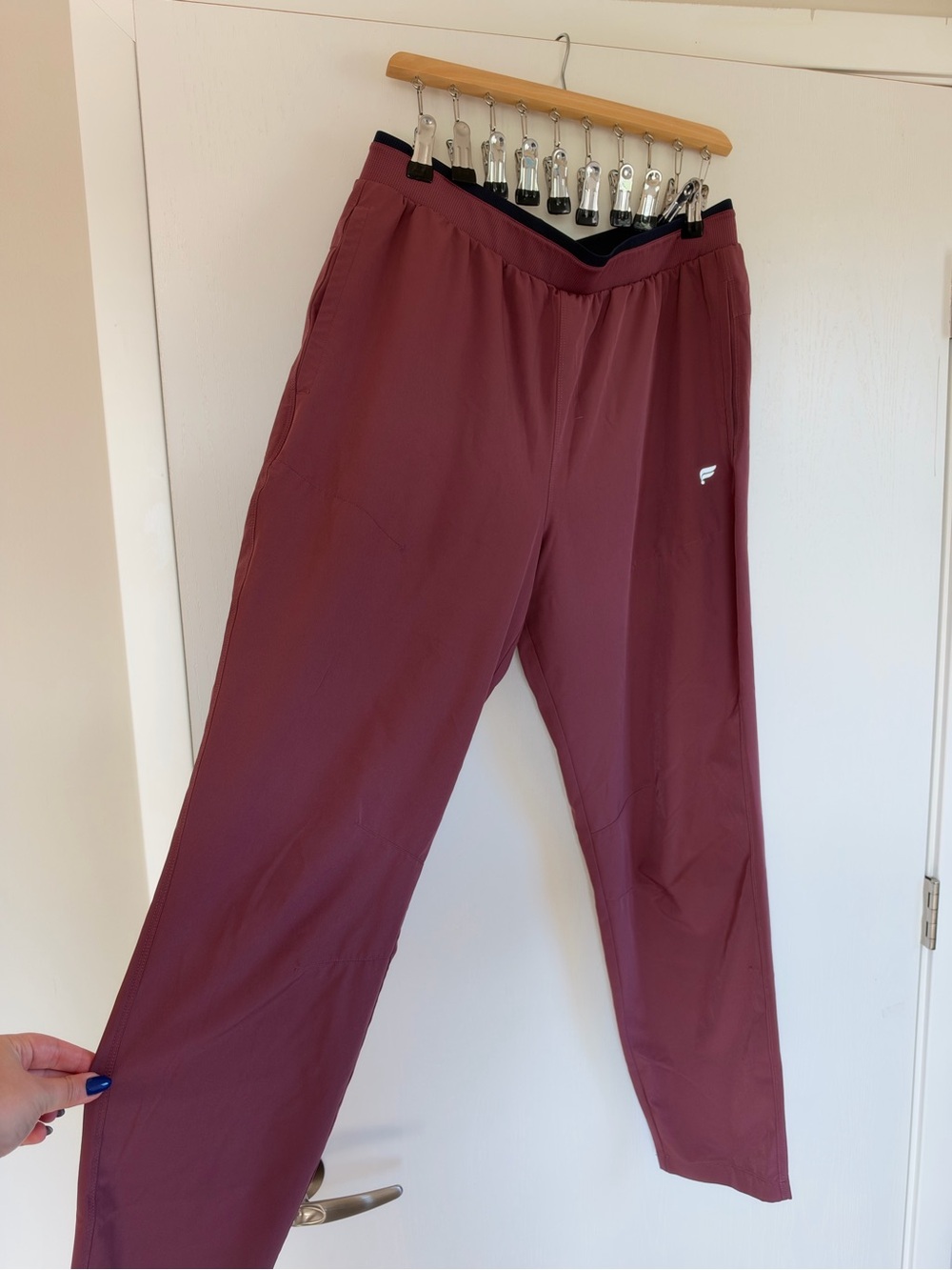 Fabletics Men's Athletic Track Pants — Burgundy